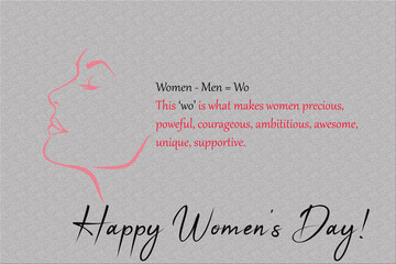Illustration of Happy international women's day with the difference between men and women