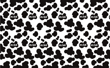 Hand drawn cartoon cow body pattern living room wallpaper wall sticker