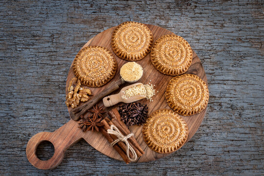 Cookies made with cookie molds named k&ouml;mbe