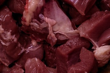 Raw uncooked red turket meat texture background