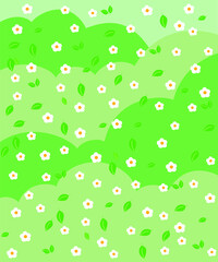 Hand-painted cartoon flowers and leaves small fresh bedroom wallpaper wall stickers