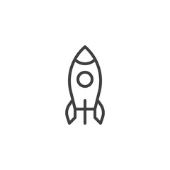 Startup rocket line icon. linear style sign for mobile concept and web design. Spaceship rocket outline vector icon. Symbol, logo illustration. Vector graphics