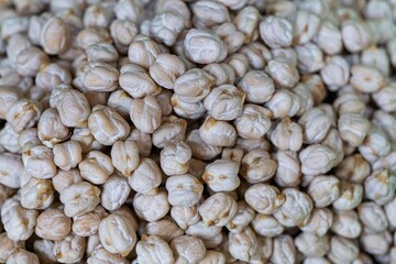 Set of chickpeas from a greengrocer's shop