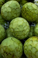 Set of cherimoyas from a greengrocer's shop