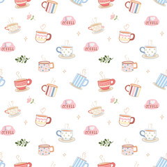 seamless pattern coffee mug background