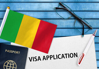 Visa application form and flag of Mali