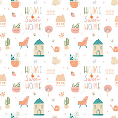 seamless pattern sweet home background
