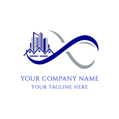  Infinity home logo vector, Infinity real estate logo vector design for company
