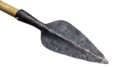 Historic arrow with iron arrowhead