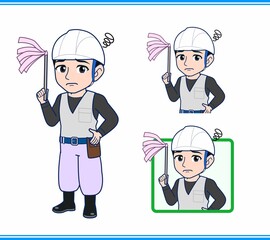 工事現場にいる作業員の男性