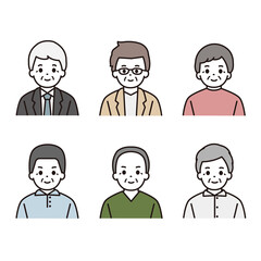 シニア 男性 アイコン イラスト