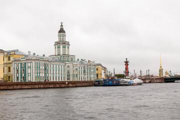 Fototapeta na wymiar Bridge over Neva river in St. Petersburg, Russia