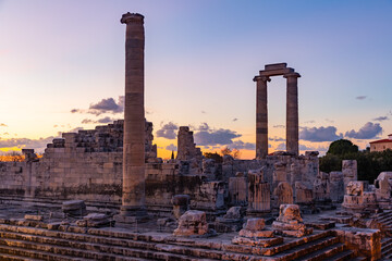 View of Temple of Apollo in antique city of Didyma. Anatolia. Turkey