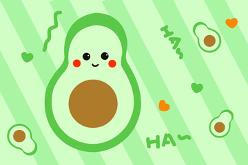 Fototapeta premium Avocado Door Mat Vector Design