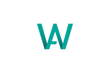 letter w and a logo with origami elegant style design vector