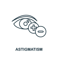 Obraz premium Astigmatism icon. Simple illustration from ophthalmology collection. Creative Astigmatism icon for web design, templates, infographics and more