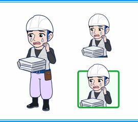 工事現場にいる作業員の男性