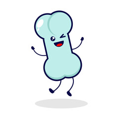 Bone jump cute character illustration