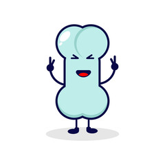 Bone smile cute character illustration