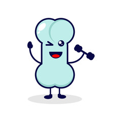 Bone strong cute character illustration