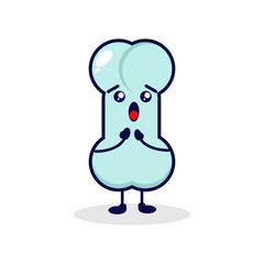 Bone surprised cute character illustration