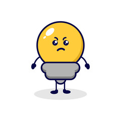 Lamp angry cute character illustration