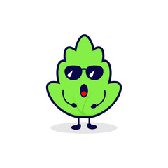 Leaf cool cute character illustration