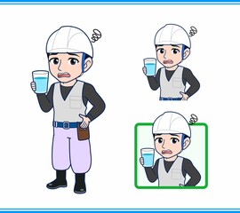 工事現場にいる作業員の男性