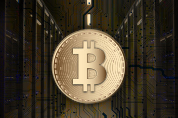 Bitcoin Cryptocurrency Coin and business or finance money concept