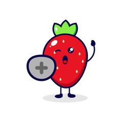 Strawberry protect cute character illustration
