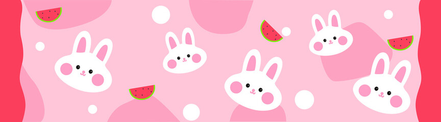Cartoon bunny pink carpet vector design