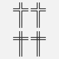 Christian Cross icon logo app, UI. Vector illustration.