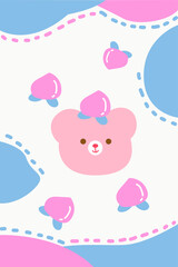 Cartoon peach bear rug