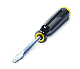 Screwdriver. Tool for unscrew and screw, Isolated on white background. Eps10 vector illustration.