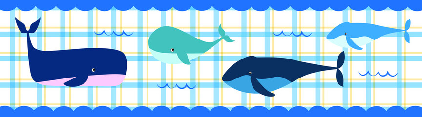 Whale kitchen mat vector design