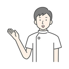 案内する男性看護師