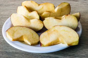 Apple slices on a plate