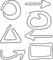 Set of arrows vector illustration.Arrow doodles vector.