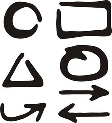 Set of arrows vector illustration.Arrow doodles vector.