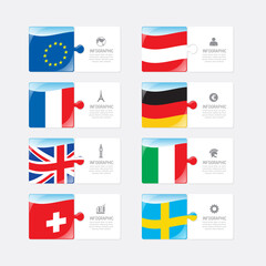 Business data process chart. Abstract elements of jigsaw concept with icons