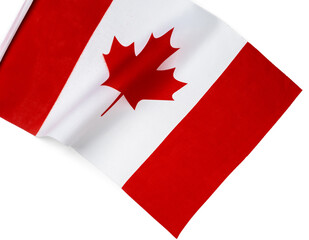 Rippled textile flag of Canada close up