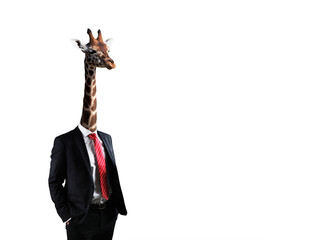 Businessman with head of Giraffe