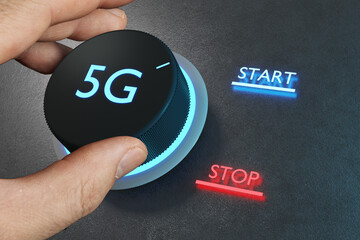 New 5th generation of internet, 5G network wireless with High speed connection online gaming, online music and movies on smartphone concept.