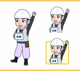 工事現場にいる作業員の男性