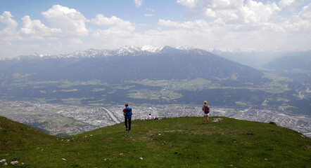 innsbruck via ferrata on the Nordkette with a view of Innsbruck