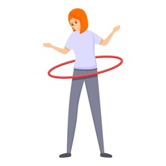Woman fitness circle icon. Cartoon of woman fitness circle vector icon for web design isolated on white background