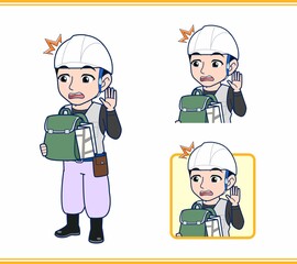 工事現場にいる作業員の男性