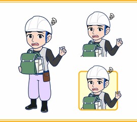 工事現場にいる作業員の男性