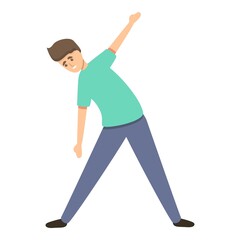 Kid morning exercise icon. Cartoon of kid morning exercise vector icon for web design isolated on white background