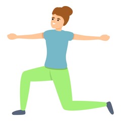 Woman home training icon. Cartoon of woman home training vector icon for web design isolated on white background